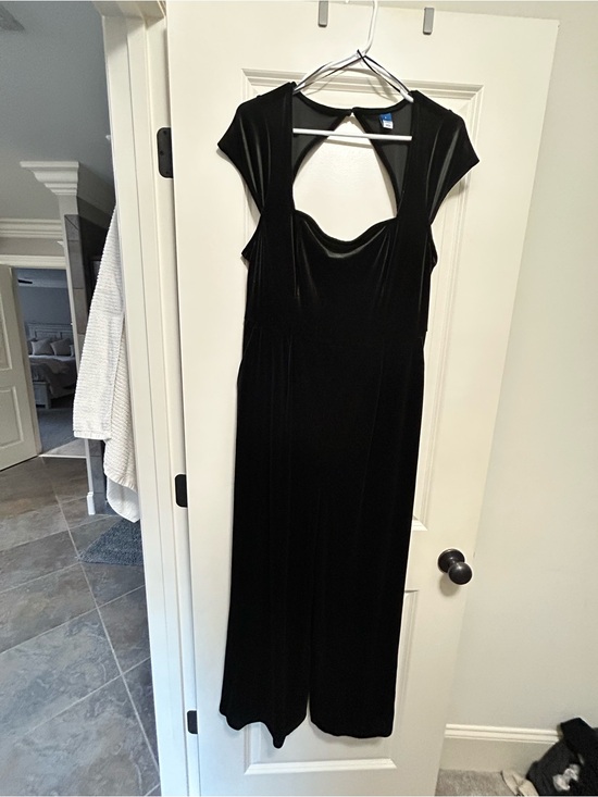 Old Navy Pants - Old Navy Black Velvet Jumpsuit with Cutout Detail